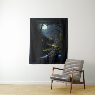 The Forest Dwellers AI Concept Art by Xzendor7 Tapestry