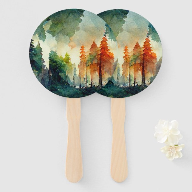 The Forest (nature) Hand Fan (Front and Back)