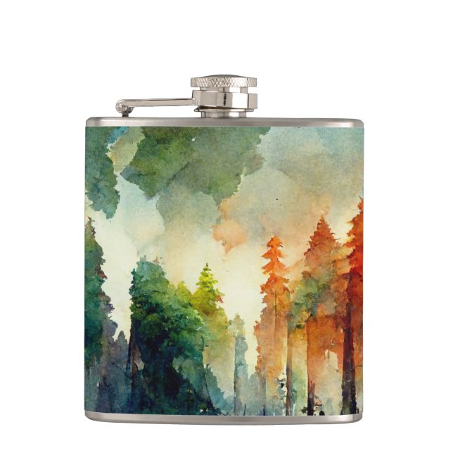 The Forest (nature) Hip Flask (Front)
