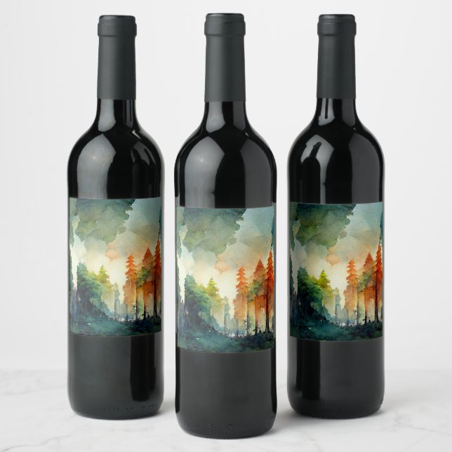 The Forest (nature) Wine Label (Bottles)