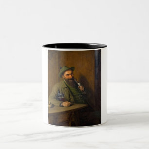 The Forest Ranger (by Eduard von Grützner) Two-Tone Coffee Mug