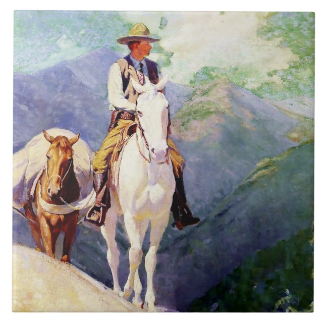 “The Forest Ranger” by W Herbert Dunton Ceramic Tile (Front)