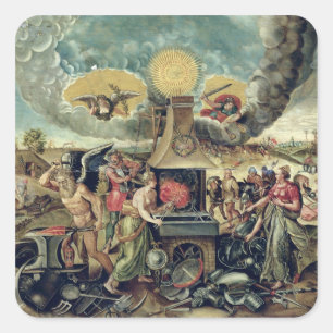 The Forges of Vulcan with Time Turning Weapons Square Sticker