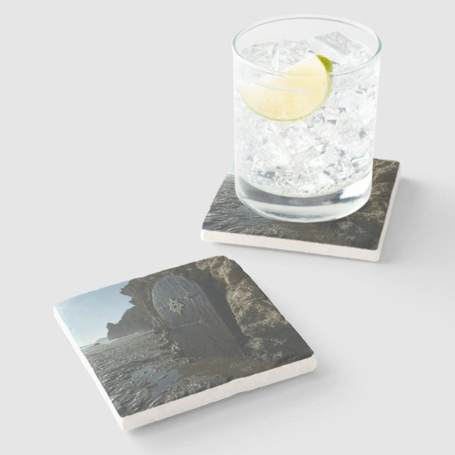 The Forgotten Door in the Sands Stone Coaster (Side)