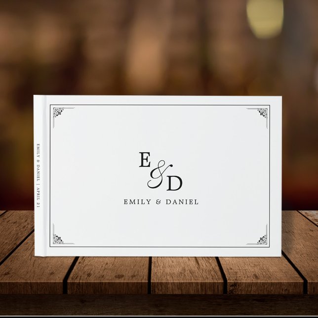 The Formal Elegant Black and White Wedding Guest Book (Creator Uploaded)