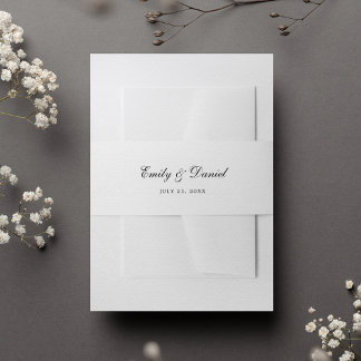 The Formal Elegant Black and White Wedding Invitation Belly Band