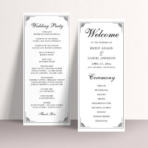 The Formal Elegant Black and White Wedding Program