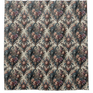The Formal Fiends – Gothic Floral Design Shower Curtain