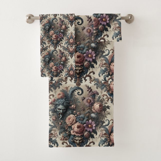 The Formal Fiends – Gothic Victorian  Bath Towel Set (Insitu)