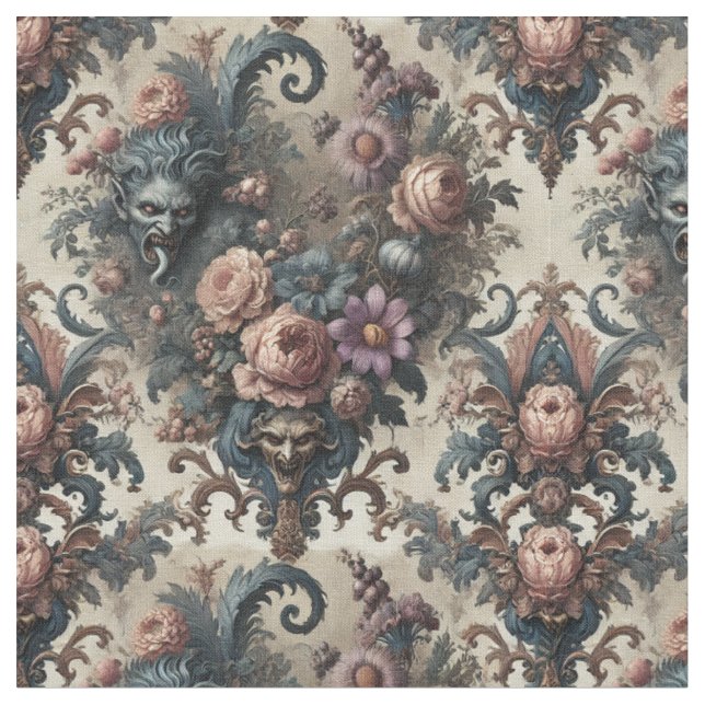 The Formal Fiends – Gothic Victorian Classic Tile Fabric (Close Up)