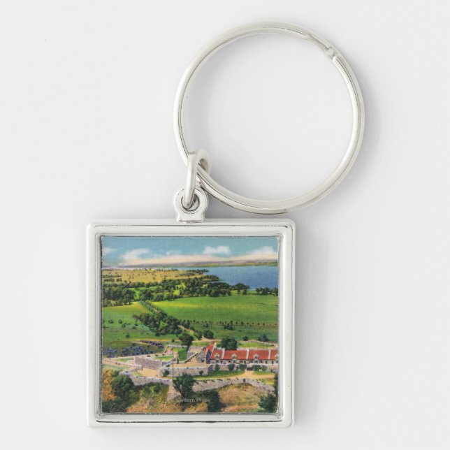 The Fort, Lake Champlain in Distance Key Ring (Front)