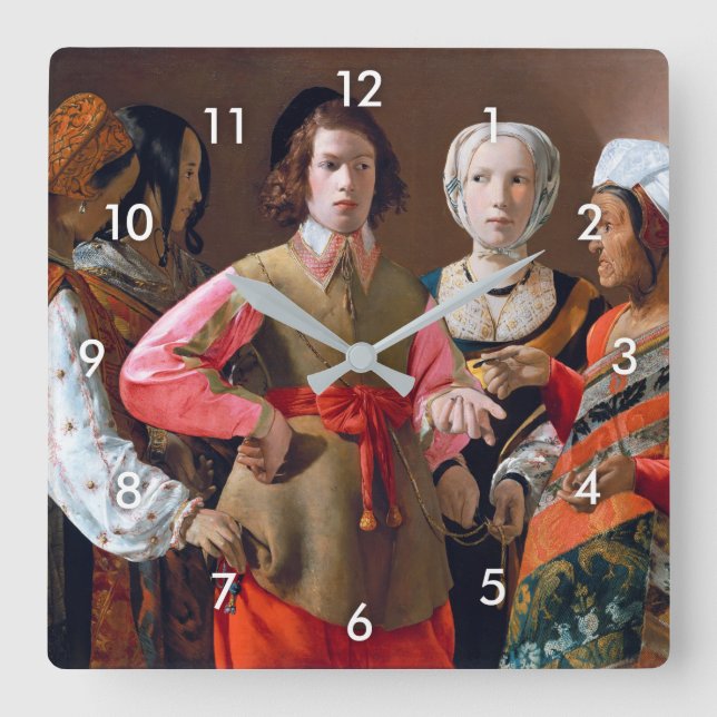 The Fortune Teller, La Tour Square Wall Clock (Front)