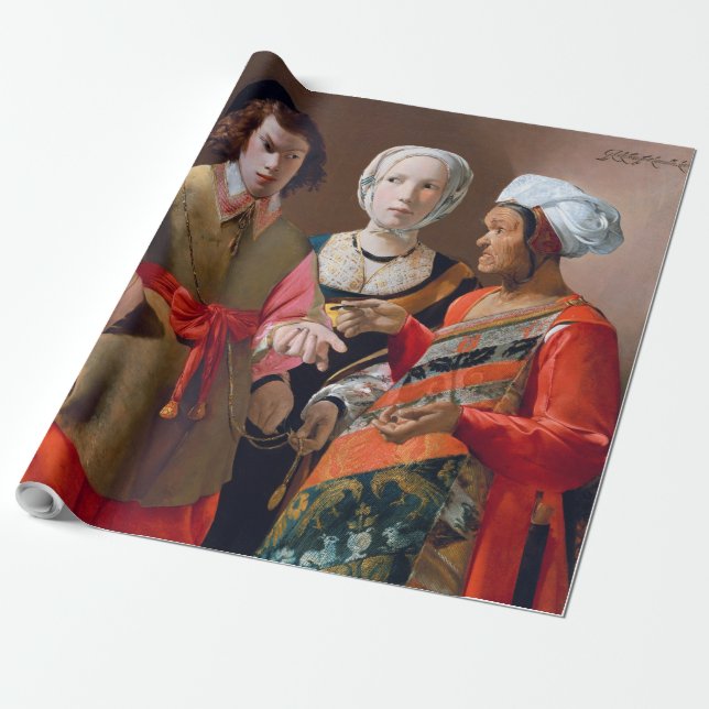 The Fortune Teller, La Tour Wrapping Paper (Unrolled)