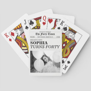 The Forty Times Newspaper 40th Birthday Party Playing Cards