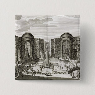The fountain in the maze at the Princely Pleasure 15 Cm Square Badge