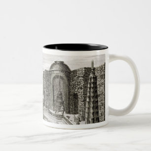 The fountain in the maze at the Princely Pleasure Two-Tone Coffee Mug