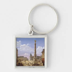 The Fountain in the Place du Chatelet Key Ring
