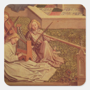 The Fountain of Grace, detail of three angel Square Sticker