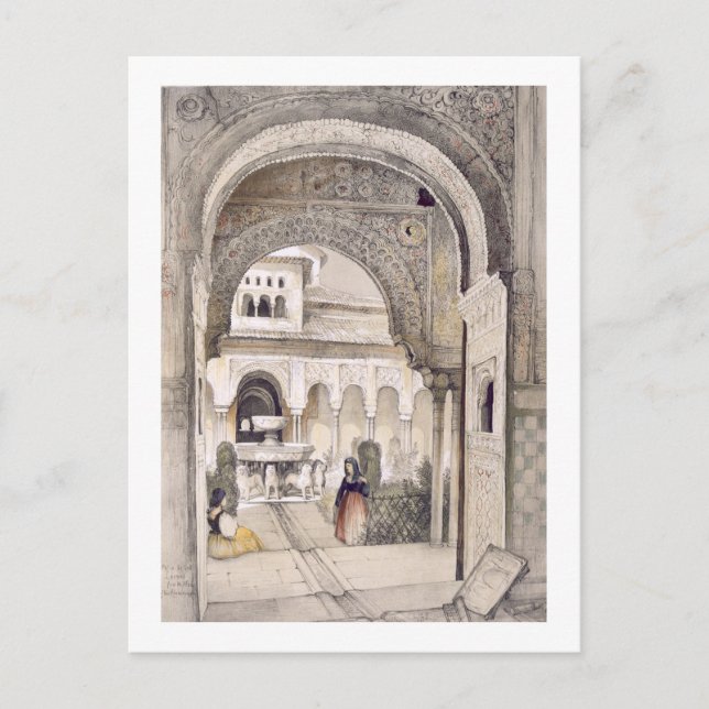 The Fountain of the Lions, from the Hall of the Ab Postcard (Front)