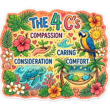 The Four C's! Sticker