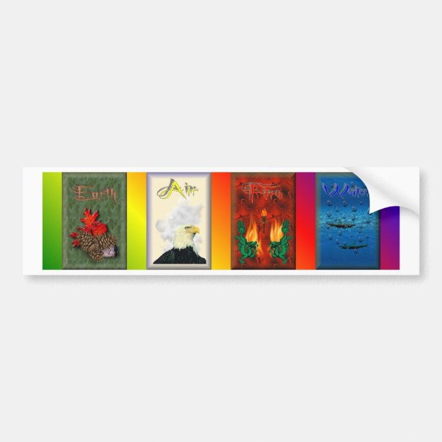 The Four Elementals Bumper Sticker (Front)