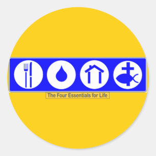 The Four Essentials for Life Classic Round Sticker