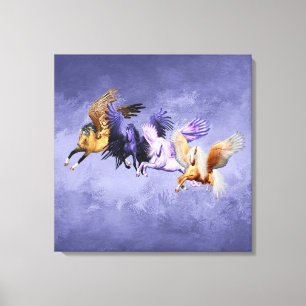 The Four Pegasi Flying Horses Pegasus Stallions Canvas Print