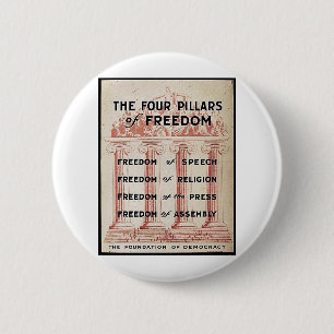 The Four Pillars Of Freedom 6 Cm Round Badge