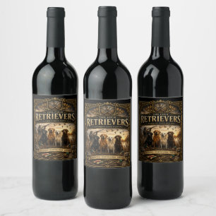 The Four Retrievers – Duck Hunting  Wine Label