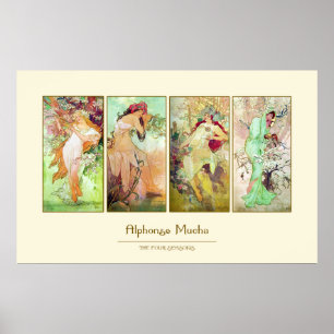 The four seasons, Alphonse Mucha Poster