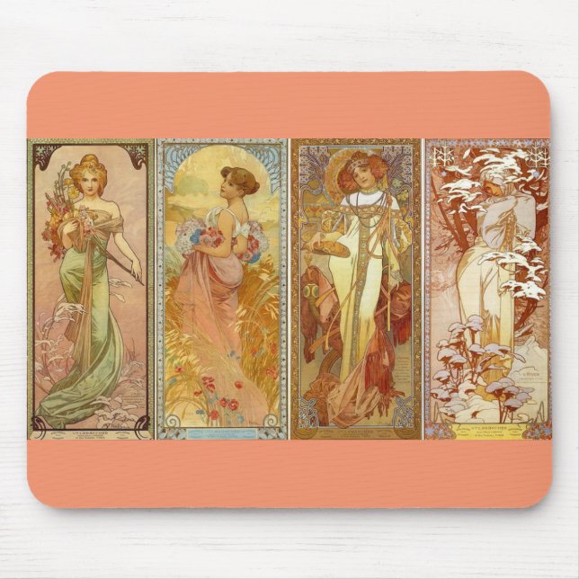 The Four Seasons Art Nourveau Mouse Pad (Front)