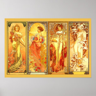 The Four Seasons  - by Alfons Mucha Poster