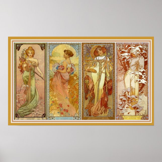 The Four Seasons Mucha Wall Art (Front)