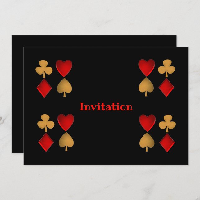 The four suits,Personalised Invitation (Front/Back)