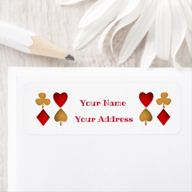 The four suits,Personalised Return Address Label (Insitu)