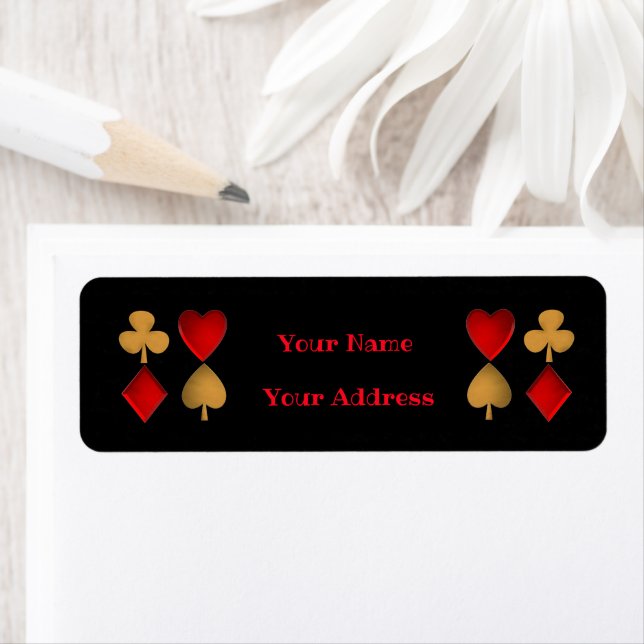 The four suits,Personalised Return Address Label (Insitu)