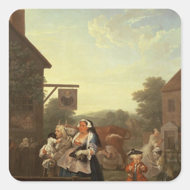 The Four Times of Day: Evening, 1736 Square Sticker (Front)
