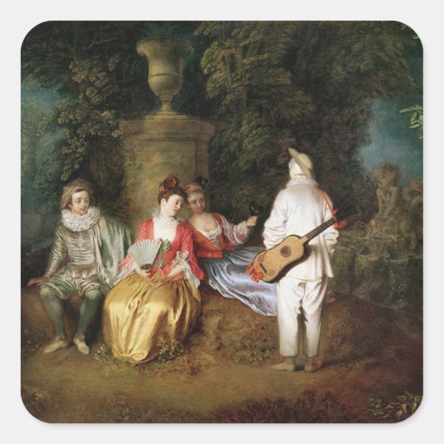 The Foursome, c.1713 Square Sticker (Front)