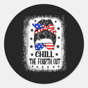 The Fourth Out Funny Patriotic 4th Of July Women M Classic Round Sticker