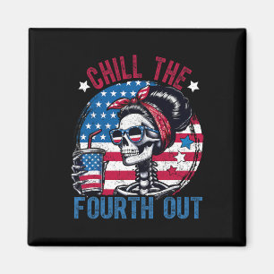 The Fourth Out Funny Skeleton 4th Of July Patrioti Magnet