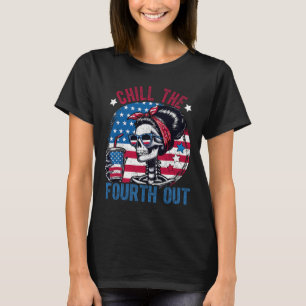 The Fourth Out Funny Skeleton 4th Of July Patrioti T-Shirt