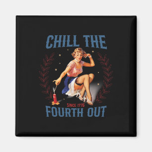 The Fourth Out Retro 4th Of July Magnet