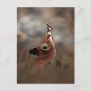 The fox and the butterfly postcard