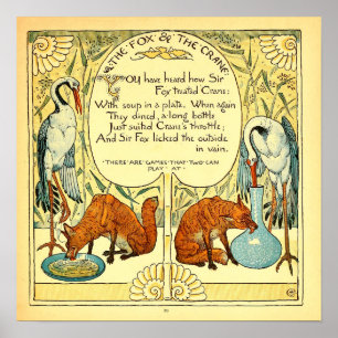 The Fox and the Crane  Walter Crane Poster