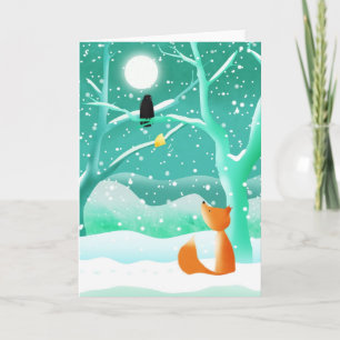 The fox and the crow - greeting card