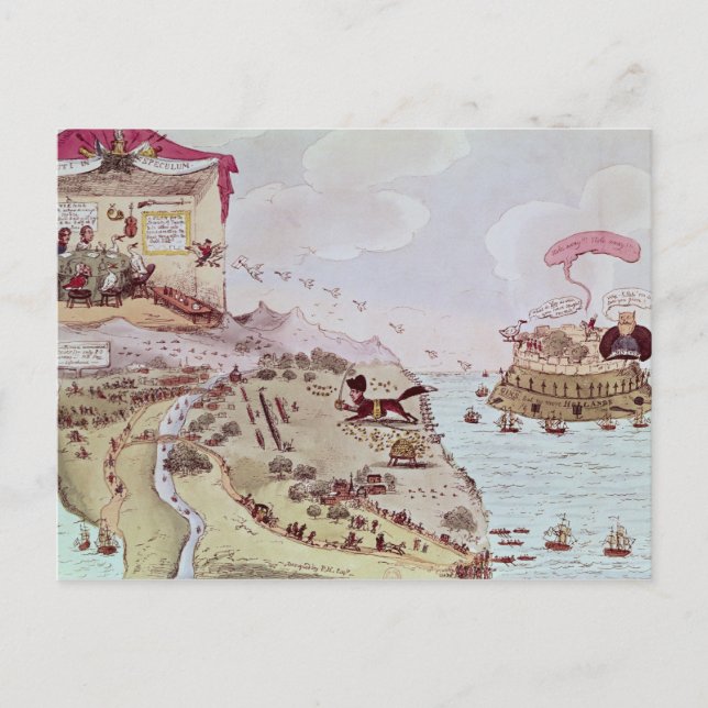 The Fox and the Goose; or Boney Broke Loose Postcard (Front)