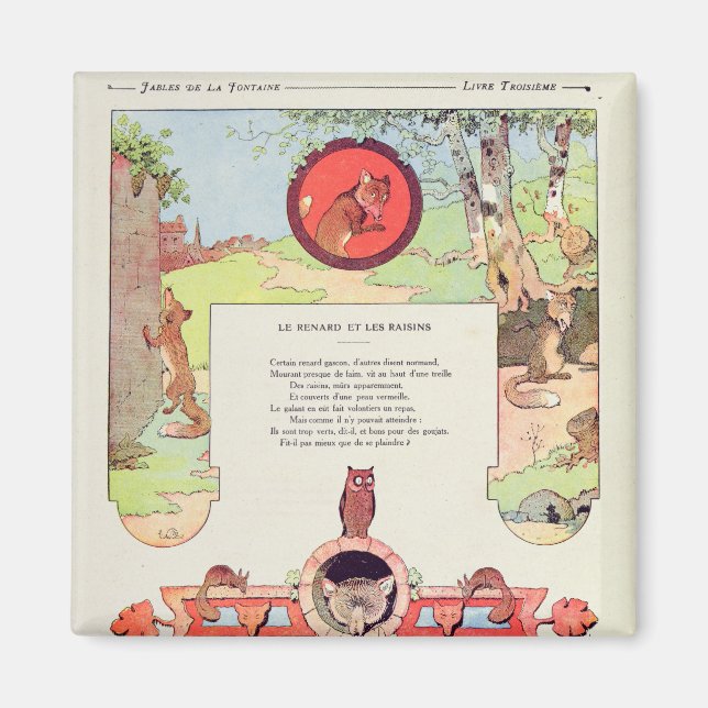 The fox and the grapes magnet (Front)