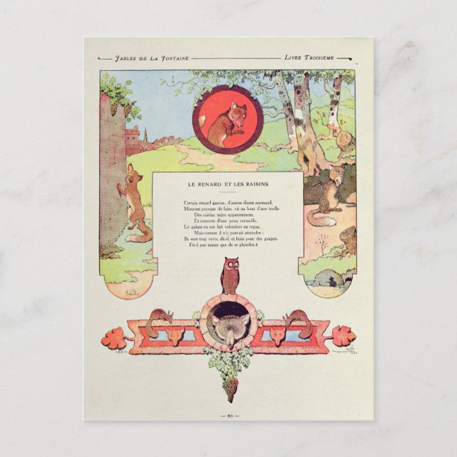 The fox and the grapes postcard (Front)