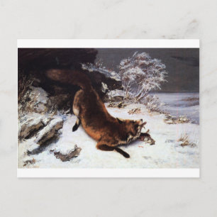 The Fox in the Snow by Gustave Courbet Postcard