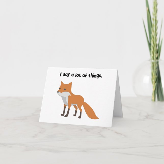 The Fox Says… Funny Internet Meme Cartoon Design Card (Front)